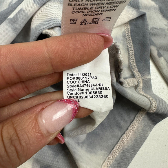 LOGO Lori Goldstein Mesh Button Shirt Cardigan Watercolor Nylon Blend Stretch L - Picture 11 of 11